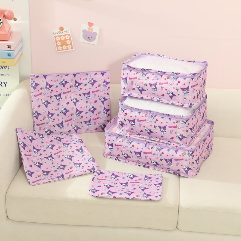 Kuromi slatki set putnih torbi za pohranu – kubični organizatori za odjeću sa mrežom protiv prašine