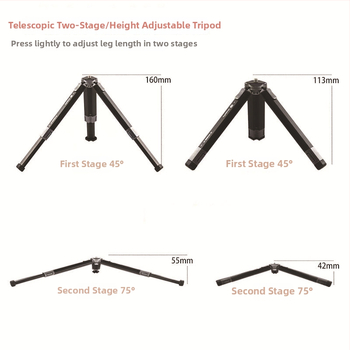 ST100 stalinis stovas iš aliuminio lydinio, dvejų pakopų teleskopinis aukščio reguliavimas, 11,5–30 cm, apkrova iki 2 kg