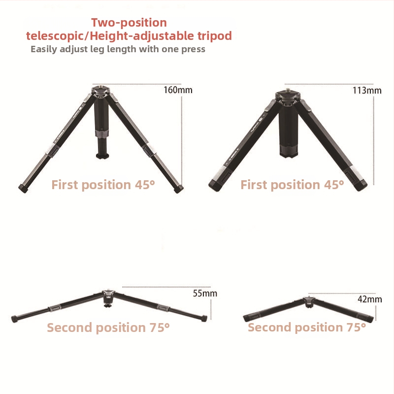ST100 stalinis stovas iš aliuminio lydinio, dvejų pakopų teleskopinis aukščio reguliavimas, 11,5–30 cm, apkrova iki 2 kg
