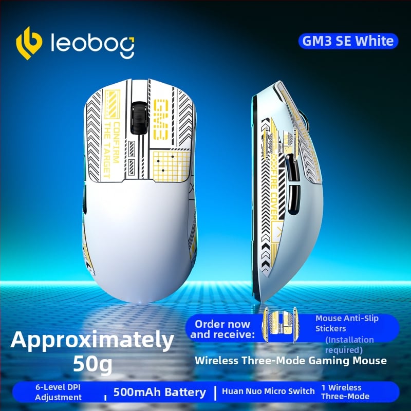 GM3 Bežični gaming miš s tri načina – Bluetooth, 2.4G i kabelska veza, 12000 DPI, 5 tipki, punjiva baterija