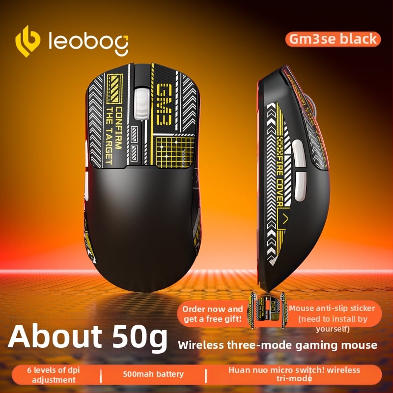 GM3 Bežični gaming miš s tri načina – Bluetooth, 2.4G i kabelska veza, 12000 DPI, 5 tipki, punjiva baterija