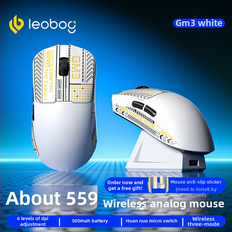 GM3 Bežični gaming miš s tri načina – Bluetooth, 2.4G i kabelska veza, 12000 DPI, 5 tipki, punjiva baterija