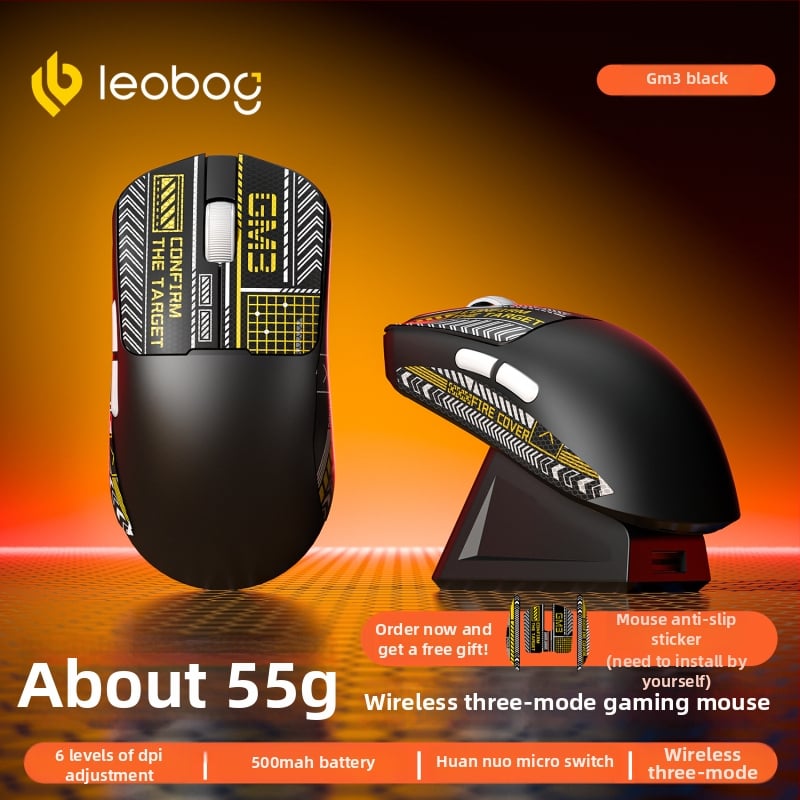 GM3 Bežični gaming miš s tri načina – Bluetooth, 2.4G i kabelska veza, 12000 DPI, 5 tipki, punjiva baterija
