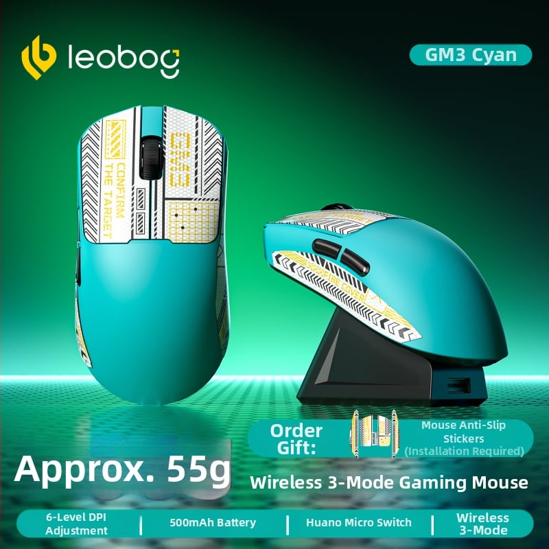 GM3 Bežični gaming miš s tri načina – Bluetooth, 2.4G i kabelska veza, 12000 DPI, 5 tipki, punjiva baterija