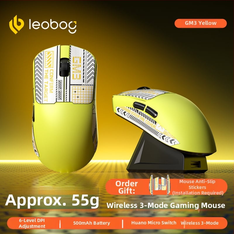 GM3 Bežični gaming miš s tri načina – Bluetooth, 2.4G i kabelska veza, 12000 DPI, 5 tipki, punjiva baterija