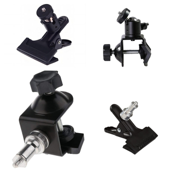 360°-os forgó PTZ clamp asztali tartó, C-típus, fém felépítés, gombos szerelés, univerzális kamerák és okostelefonok számára