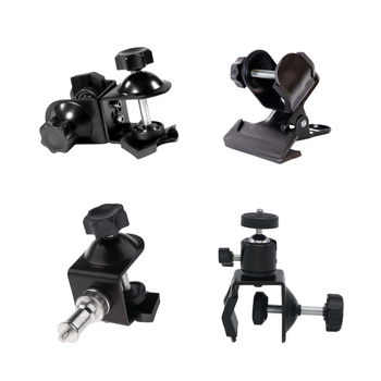 360°-os forgó PTZ clamp asztali tartó, C-típus, fém felépítés, gombos szerelés, univerzális kamerák és okostelefonok számára