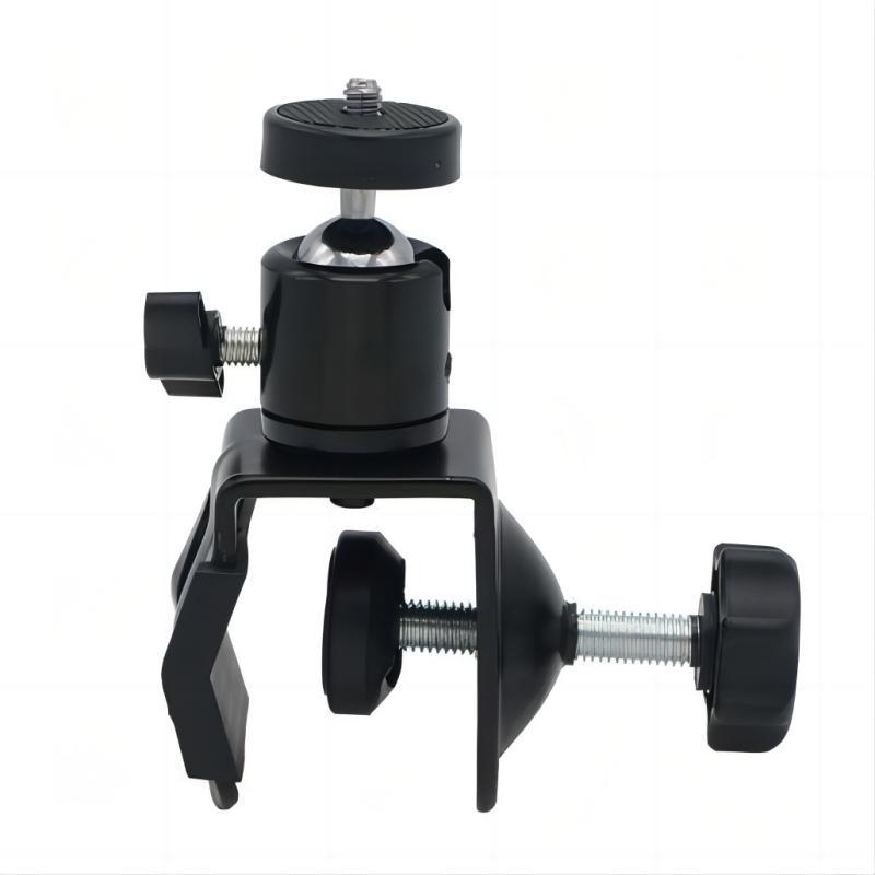 360°-os forgó PTZ clamp asztali tartó, C-típus, fém felépítés, gombos szerelés, univerzális kamerák és okostelefonok számára