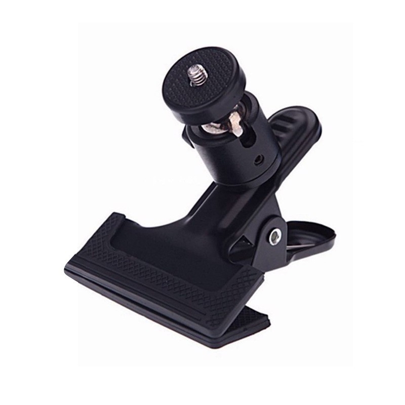 360°-os forgó PTZ clamp asztali tartó, C-típus, fém felépítés, gombos szerelés, univerzális kamerák és okostelefonok számára