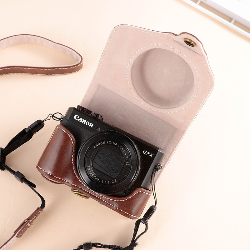 Kamerová taška Canon G7X — PU materiál, taška na rameno, zníženie zaťaženia, ohnutý ramenný popruh