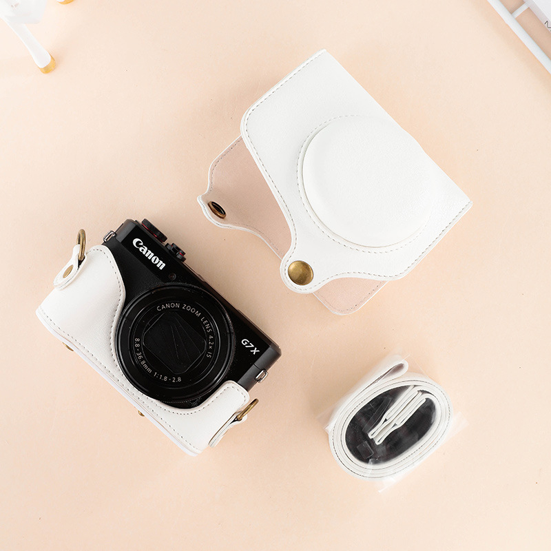 Kamerová taška Canon G7X — PU materiál, taška na rameno, zníženie zaťaženia, ohnutý ramenný popruh