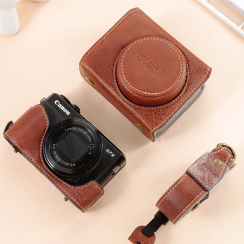 Kamerová taška Canon G7X — PU materiál, taška na rameno, zníženie zaťaženia, ohnutý ramenný popruh