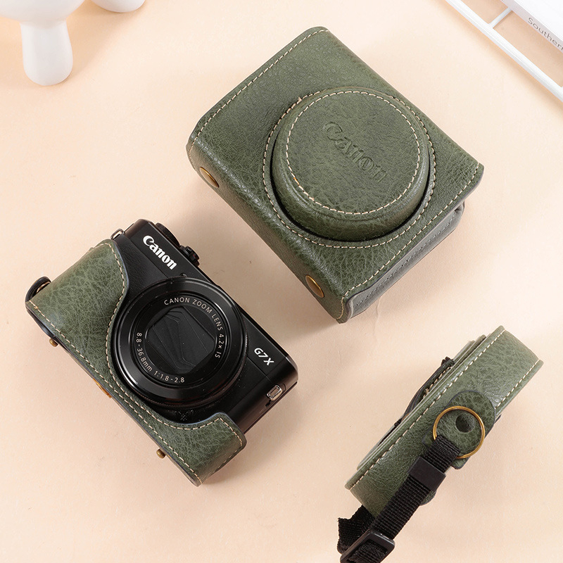 Kamerová taška Canon G7X — PU materiál, taška na rameno, zníženie zaťaženia, ohnutý ramenný popruh