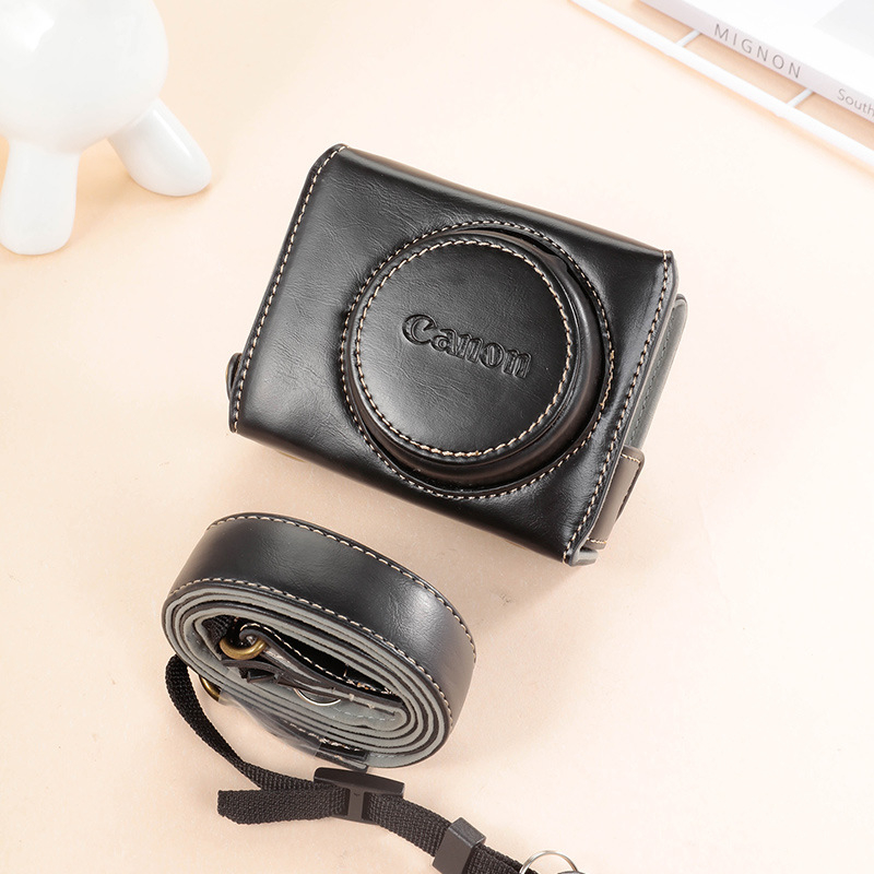 Kamerová taška Canon G7X — PU materiál, taška na rameno, zníženie zaťaženia, ohnutý ramenný popruh