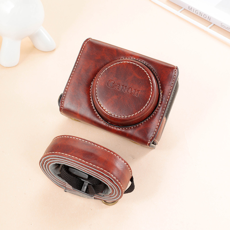 Kamerová taška Canon G7X — PU materiál, taška na rameno, zníženie zaťaženia, ohnutý ramenný popruh