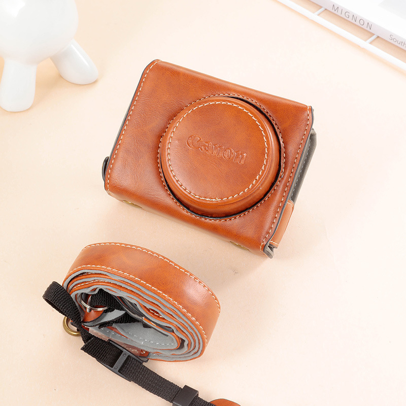 Kamerová taška Canon G7X — PU materiál, taška na rameno, zníženie zaťaženia, ohnutý ramenný popruh