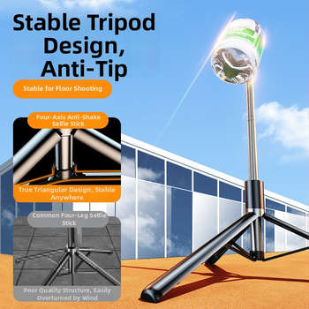 Bluetooth selfie stick ar telefonu, ar tripoda, pārnēsājams ceļojumu komplekts, rokas stabilizators, apgaismojums, tālvadība, materiāls nerūsējošais tērauds + ABS