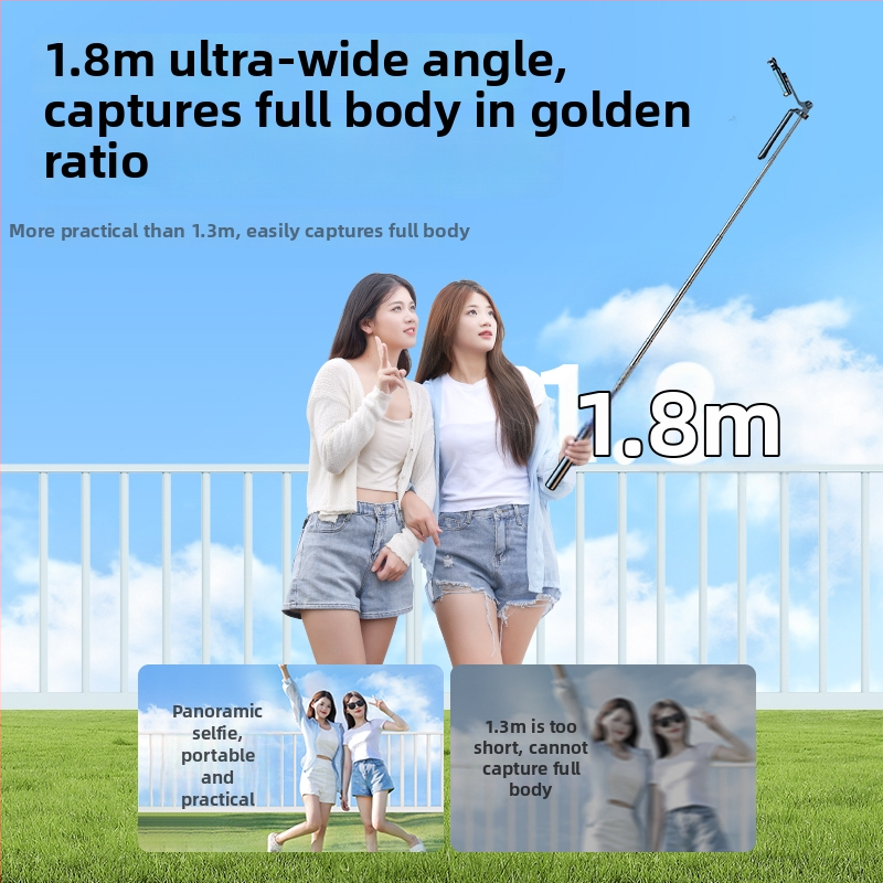 Bluetooth selfie stick ar telefonu, ar tripoda, pārnēsājams ceļojumu komplekts, rokas stabilizators, apgaismojums, tālvadība, materiāls nerūsējošais tērauds + ABS