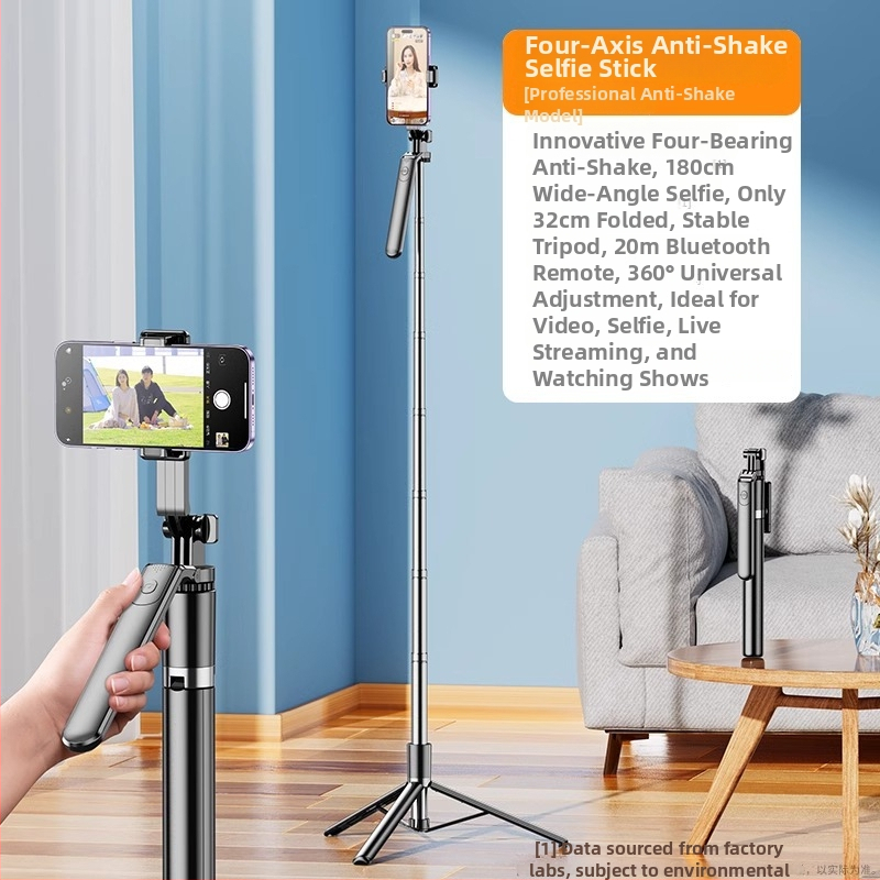 Bluetooth selfie stick ar telefonu, ar tripoda, pārnēsājams ceļojumu komplekts, rokas stabilizators, apgaismojums, tālvadība, materiāls nerūsējošais tērauds + ABS