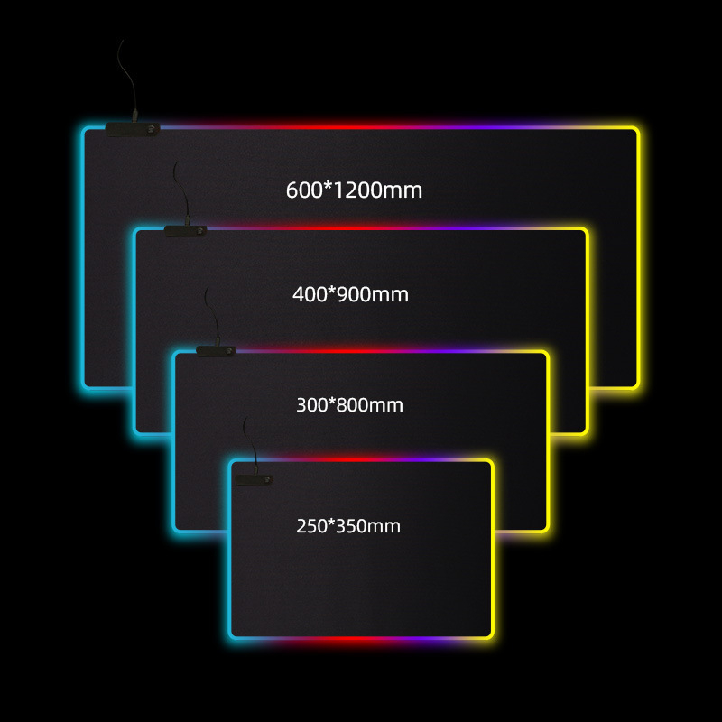 RGB šarena stolna podloga za miš, veličina 300×800 mm, osvijetljena, za gaming i ured