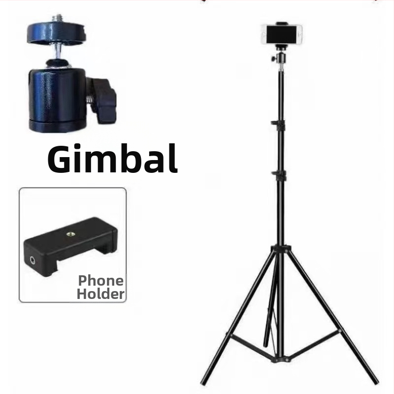 Minwan Držiak na živé vysielanie, prenosný univerzálny kovový statív s osvetlením pre fotografovanie v exteriéri