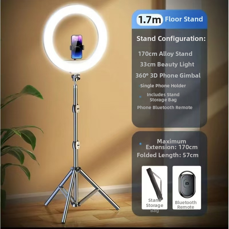 Minwan Držiak na živé vysielanie, prenosný univerzálny kovový statív s osvetlením pre fotografovanie v exteriéri