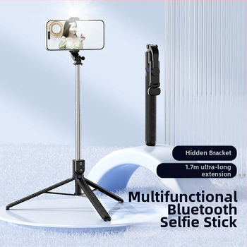 3-in-1 Selfie statīvs ar metāla konstrukciju un tālruņa turētāju videoklipiem un ceļojumu fotogrāfijai