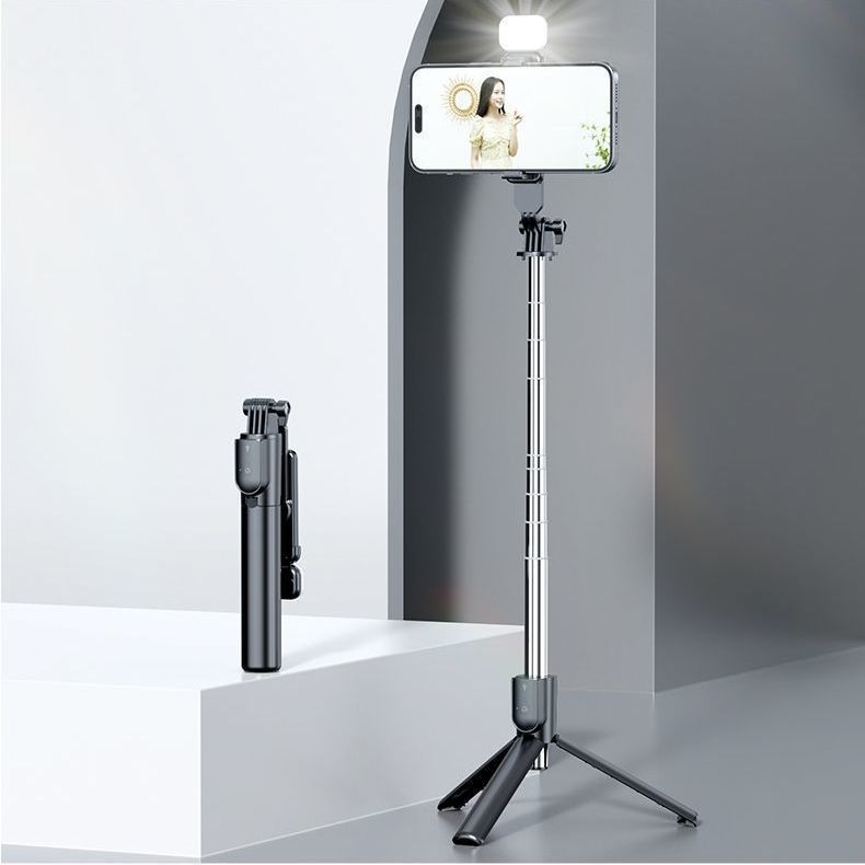 3-in-1 Selfie statīvs ar metāla konstrukciju un tālruņa turētāju videoklipiem un ceļojumu fotogrāfijai