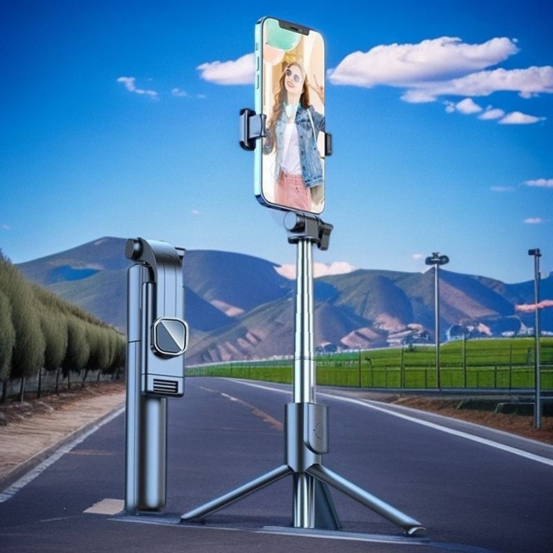 3-in-1 Selfie statīvs ar metāla konstrukciju un tālruņa turētāju videoklipiem un ceļojumu fotogrāfijai