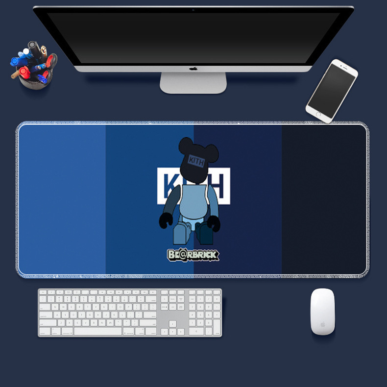 Ogromna podložnica za miš s dizajnom medvje blok, personalizirana za računalo, prijenosno računalo i tipkovnicu, stolna podloga za igre