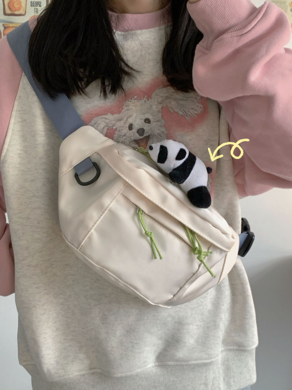 Ženska crossbody torba sa zatvaračem, kompozitni materijal, podstava od poliestera, unutarnji džepovi za telefon i identifikacijsku karticu