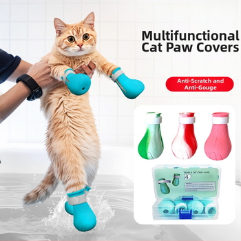 Mačacie topánky na kúpanie – mäkká gumová podrážka, proti škrabaním, na podávanie liekov