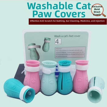 Mačacie topánky na kúpanie – mäkká gumová podrážka, proti škrabaním, na podávanie liekov