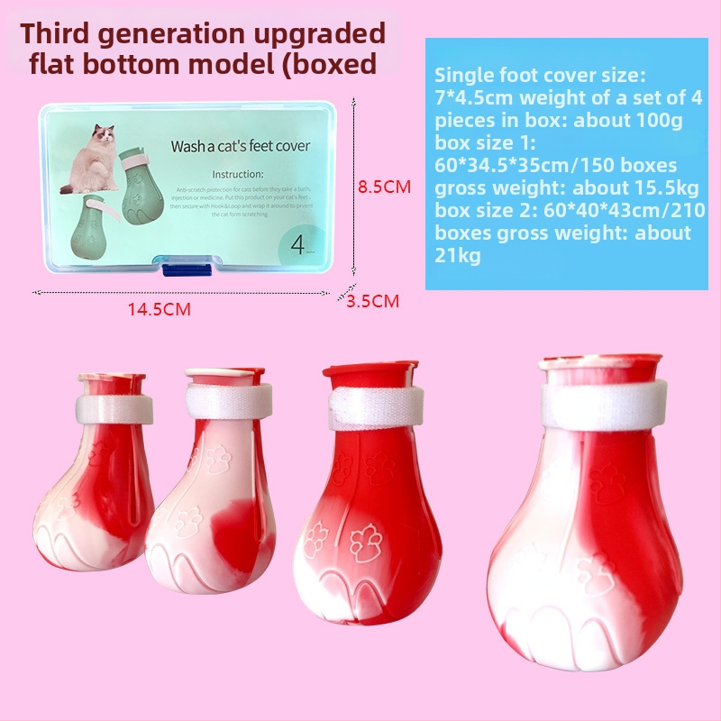 Mačacie topánky na kúpanie – mäkká gumová podrážka, proti škrabaním, na podávanie liekov