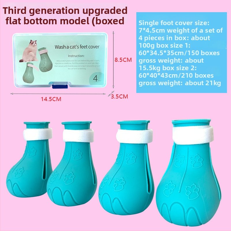 Mačacie topánky na kúpanie – mäkká gumová podrážka, proti škrabaním, na podávanie liekov