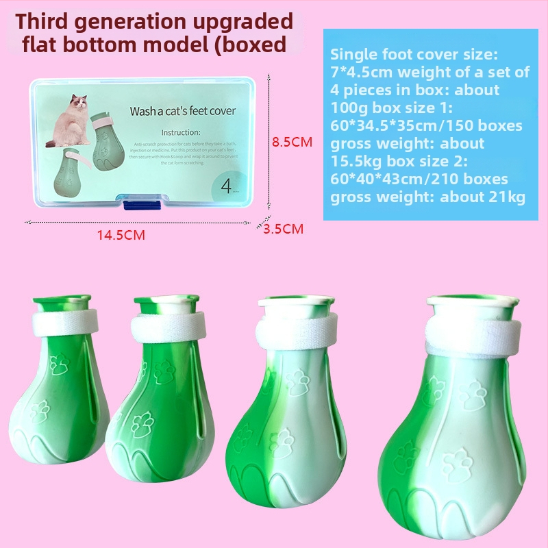 Mačacie topánky na kúpanie – mäkká gumová podrážka, proti škrabaním, na podávanie liekov