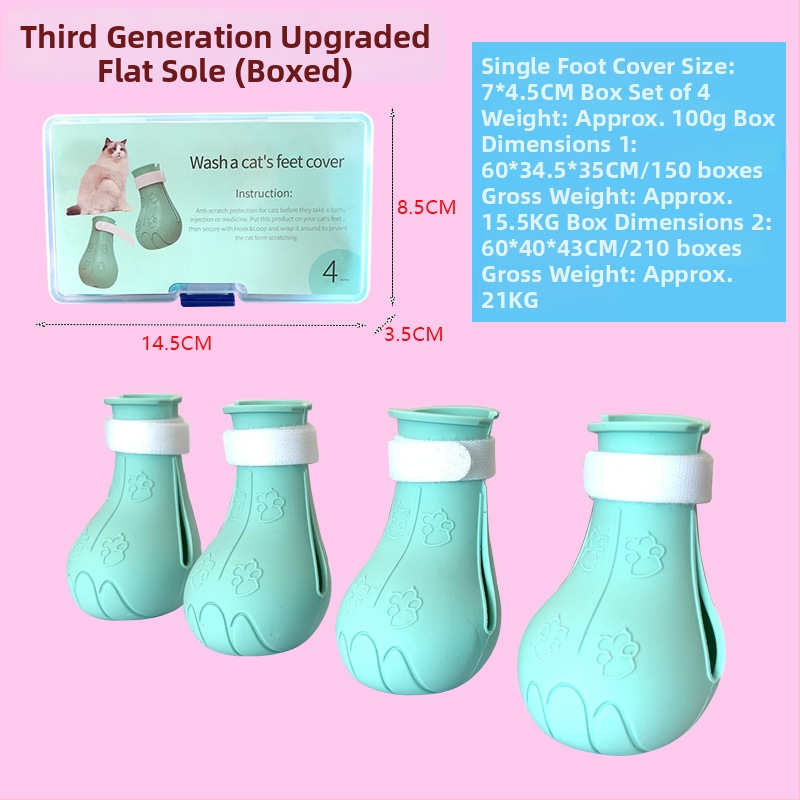 Mačacie topánky na kúpanie – mäkká gumová podrážka, proti škrabaním, na podávanie liekov