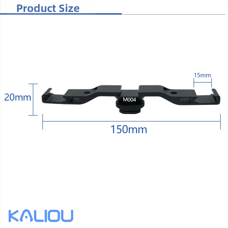 Aliuminio lydinio kryžminis laikiklis su hot shoe tvirtinimu SLR fotoaparatams, kelių pozicijų mobiliojo telefono laikiklis, maksimali apkrova 2 kg