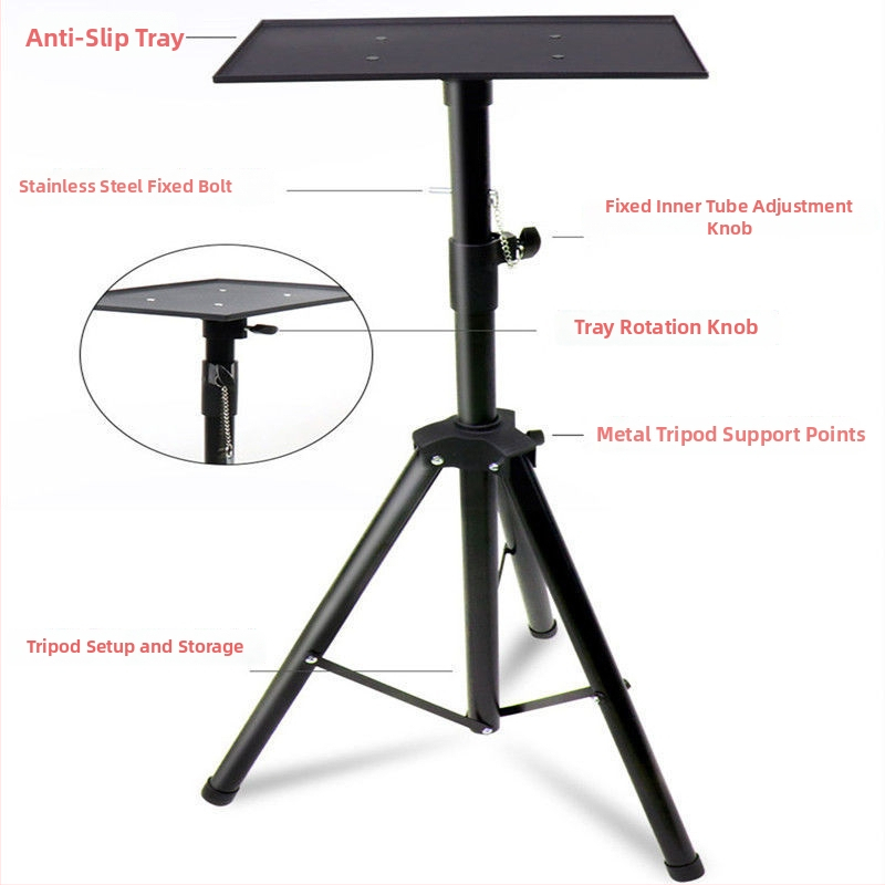 Universaalne põrandal asuv projektori alus pan/tilt, kaasaskantav ja kokkupandav