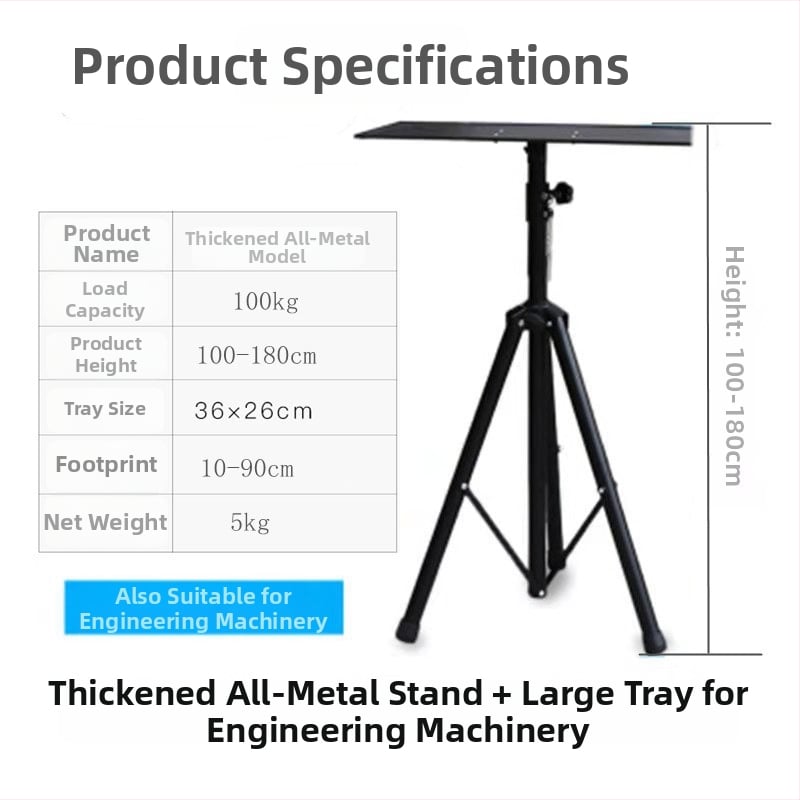  Univerzális padlón álló projektor állvány pan/tilt, hordozható, összecsukható