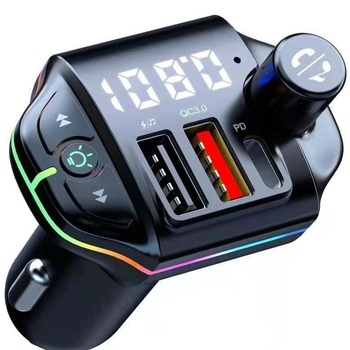 A8-A18 Autós Bluetooth lejátszó PD 3.1A töltő, két USB, FM adó, Monokróm kijelző