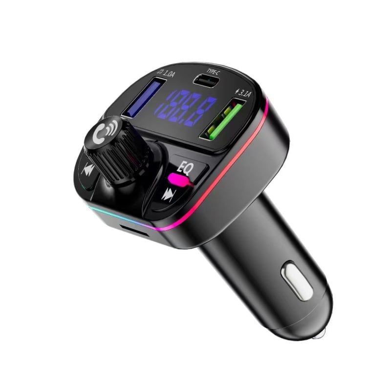 A8-A18 Autós Bluetooth lejátszó PD 3.1A töltő, két USB, FM adó, Monokróm kijelző