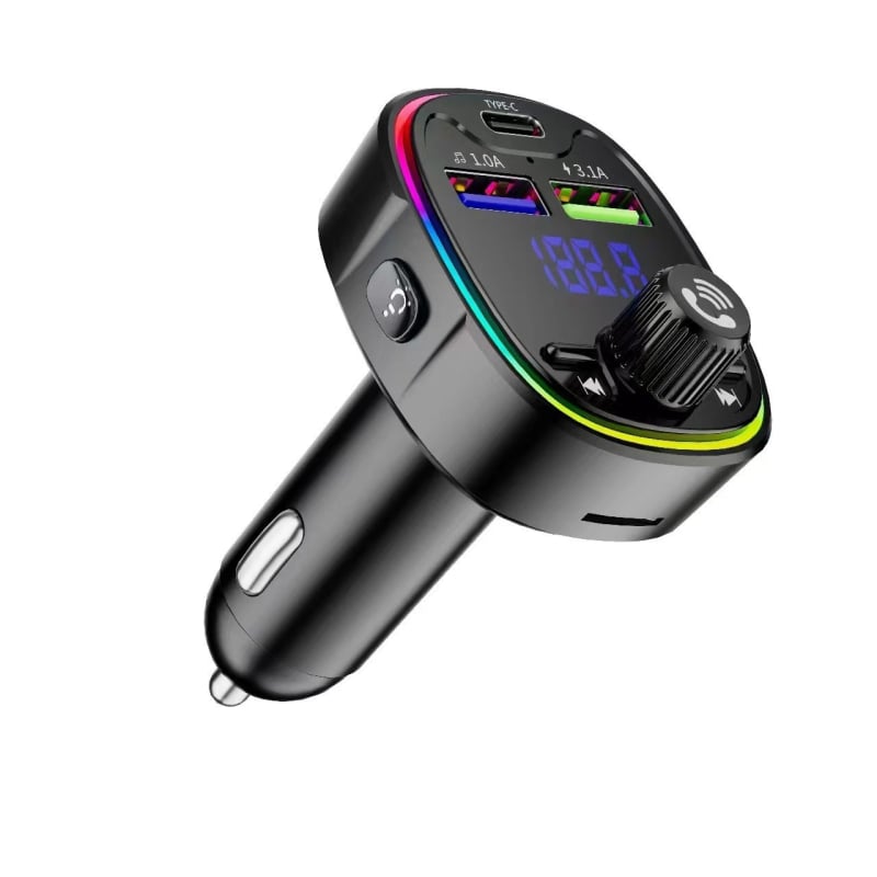 A8-A18 Autós Bluetooth lejátszó PD 3.1A töltő, két USB, FM adó, Monokróm kijelző