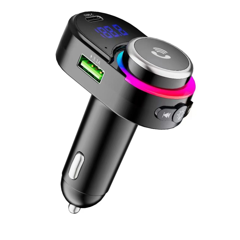 A8-A18 Autós Bluetooth lejátszó PD 3.1A töltő, két USB, FM adó, Monokróm kijelző