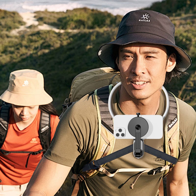 JUKUN BFG-01 Nyakba akasztható telefon/akciókamera tartó – mágneses anti-remegés vloghoz első személyes nézetben; Anyag: PC + ötvözet; Logó nyomtatás: Támogatott; Szerviz: 3 garancia