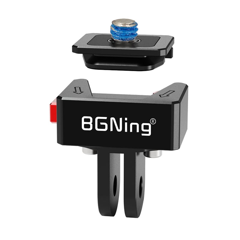 BGNing Gyorskioldó alap Insta360 X4hez, DJI Osmo panoráma kamerákhoz – alumíniumötvözet, 1/4 adapter, mini gyorskioldó tartó