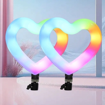 Lumină LED în formă de inimă pentru live streaming pe telefon — 6W, 5V, model JM-LR06, iluminare pentru transmisiuni live, personalizabilă