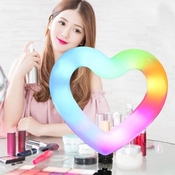 Lumină LED în formă de inimă pentru live streaming pe telefon — 6W, 5V, model JM-LR06, iluminare pentru transmisiuni live, personalizabilă