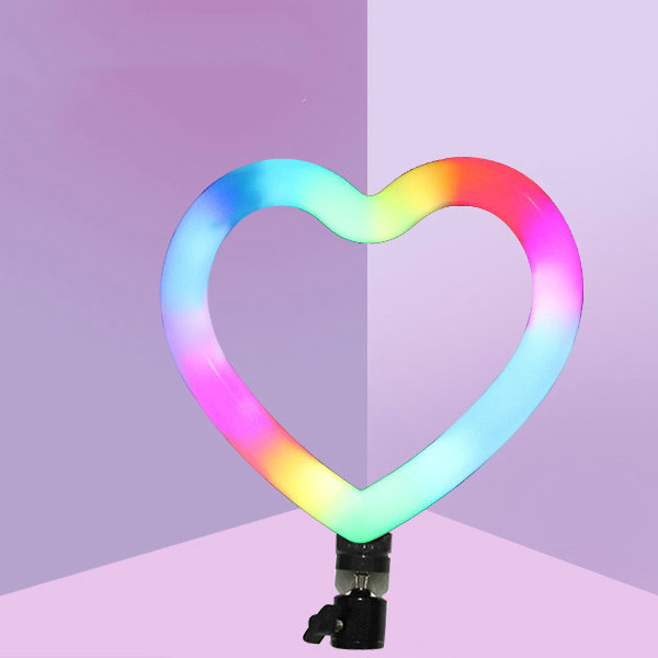 Lumină LED în formă de inimă pentru live streaming pe telefon — 6W, 5V, model JM-LR06, iluminare pentru transmisiuni live, personalizabilă