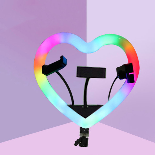Lumină LED în formă de inimă pentru live streaming pe telefon — 6W, 5V, model JM-LR06, iluminare pentru transmisiuni live, personalizabilă